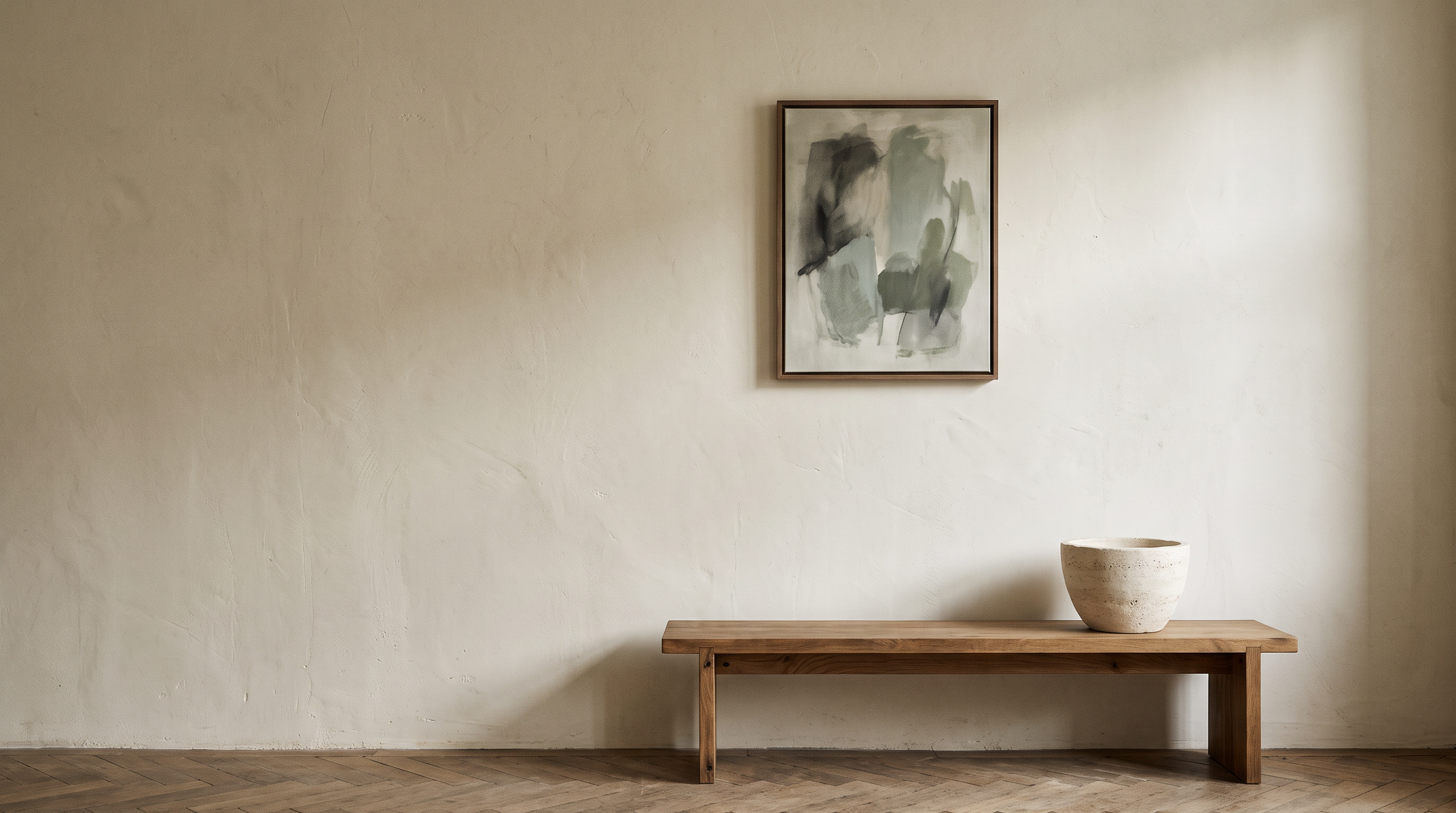 Interior with abstract artwork — Kinsky Balearics, Mallorca